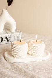 Aberto Design Juego de Velas Loto y Vainilla Blanco